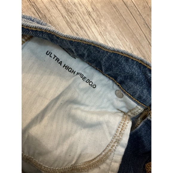 7 For All Mankind Ultra High Rise Dojo Wide Leg Jeans Distressed Size 28 - Picture 5 of 11